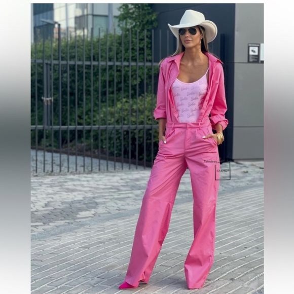 ZARA BARBIE™ THE MOVIE ©WARNER BROS. SHIRT JUMPSUIT - Picture 1 of 15